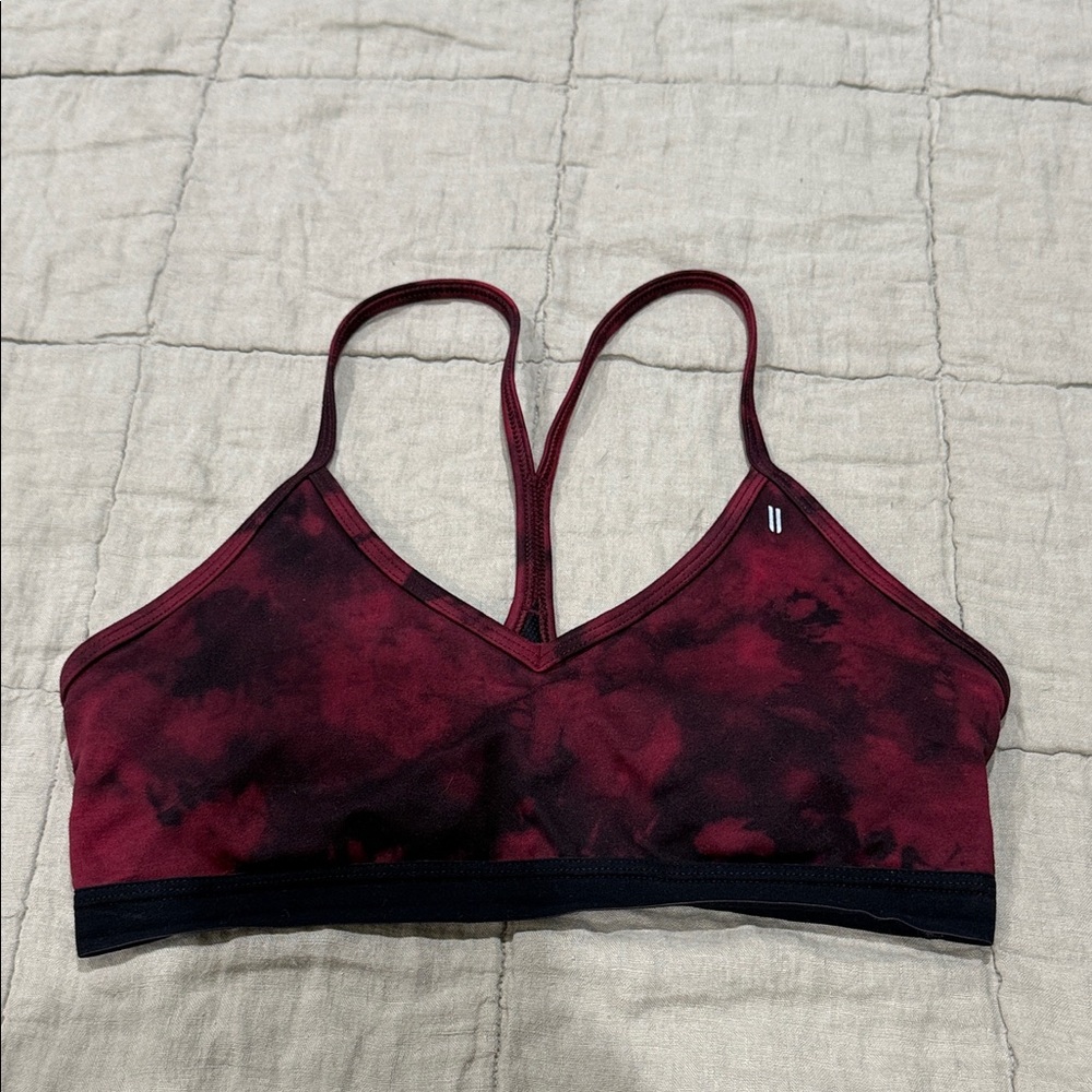 NOBULL Burgundy & Black Tie-Dye Sports Bra size M